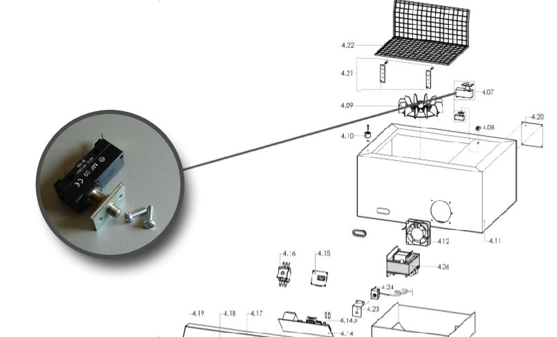Kit microintrerupator capac - Masini de ambalat - Minipack Torre