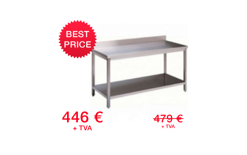 Masa de lucru inox cu rebord 18/7AR